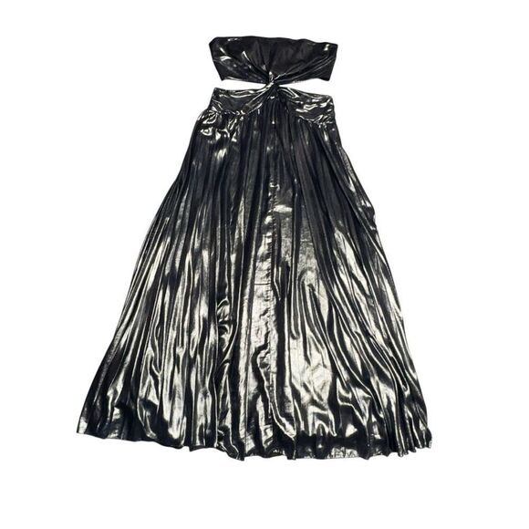 Women’s RAMY BROOK metallic silver Destiny strapless open back Gown dress size10 - Picture 4 of 10